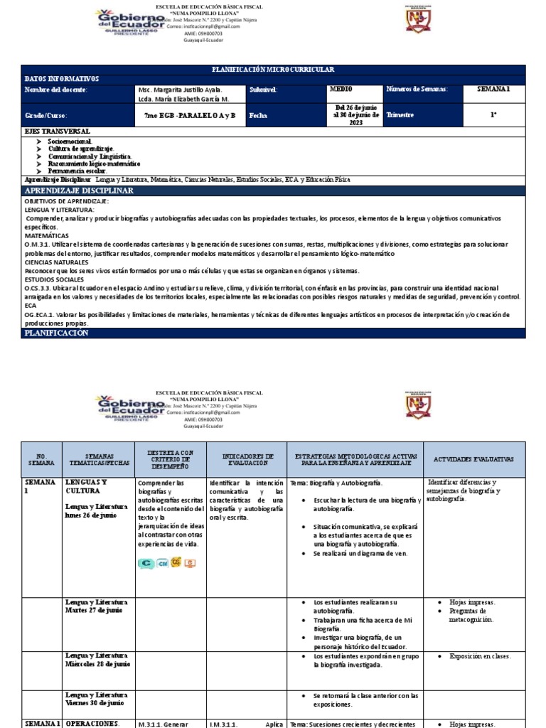 Semana 1 Pdf Ecuador Aprendizaje
