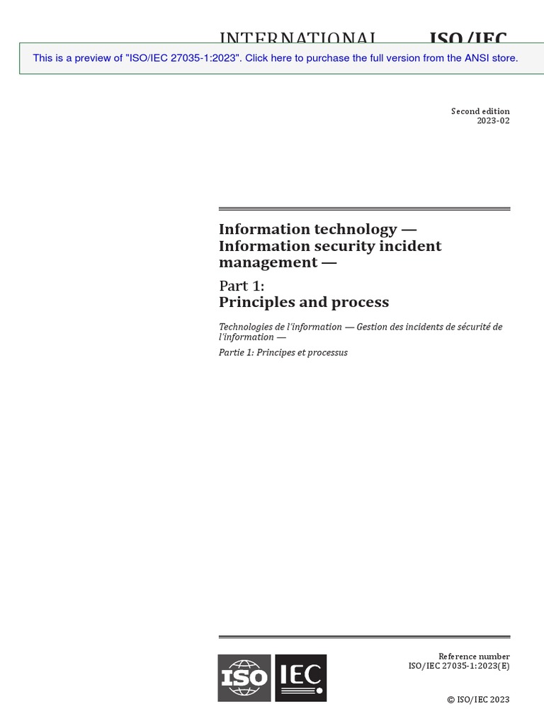 ISO 27035 Incidentes | PDF