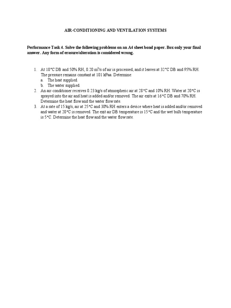 Air Conditioning Problem Solutions | PDF | Technology & Engineering