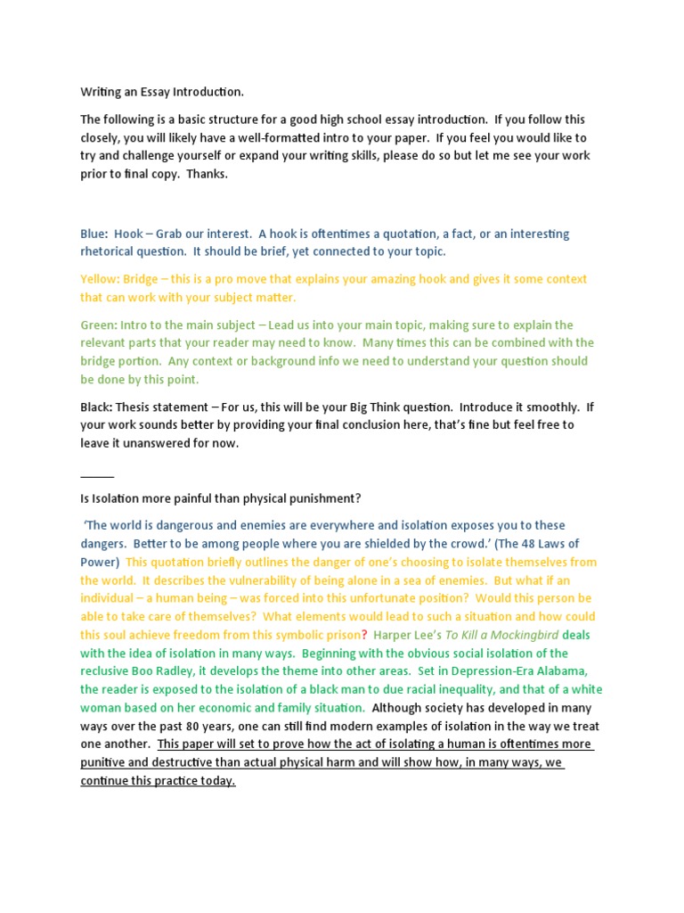 Writing An Essay Introduction | PDF