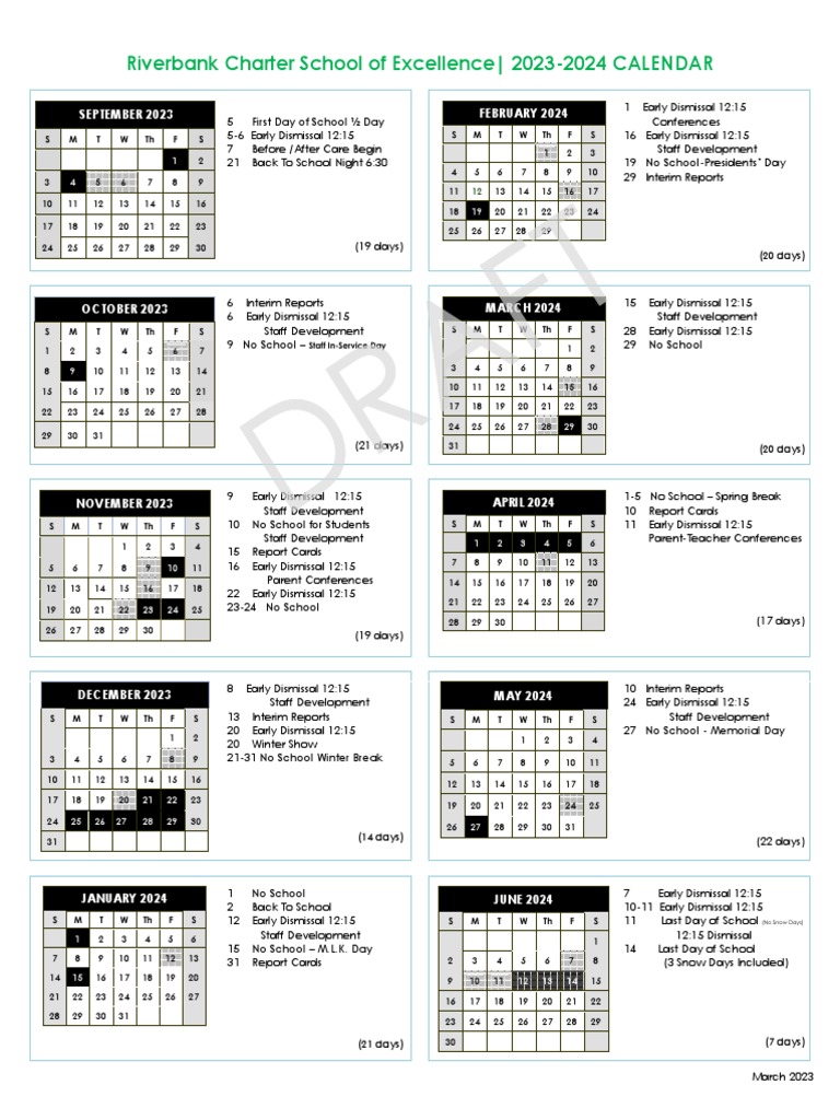 2023-2024 Calendar | PDF | Schools | Educational Organizations