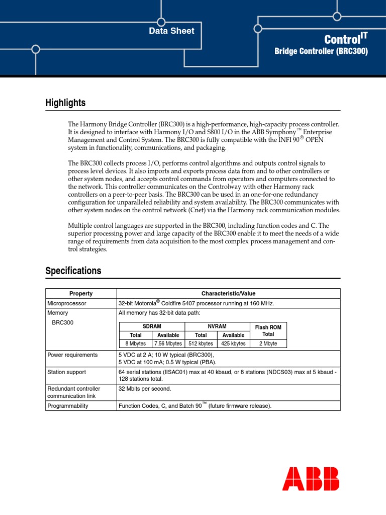 1-05 Bridge Controller ( BRC-300 ) Data Sheet | PDF | Input/Output ...