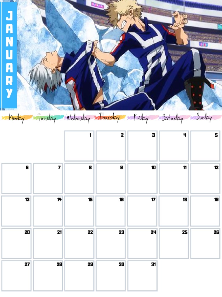Free My Hero Academia Calendar 2020 AllAnimeMag | PDF