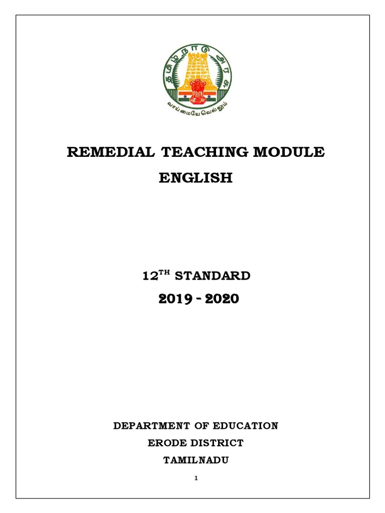 Remedial Teaching Module for English | PDF