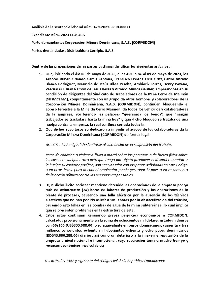 Análisis de La Sentencia Laboral Núm | PDF | Sindicato | Acuerdo colectivo