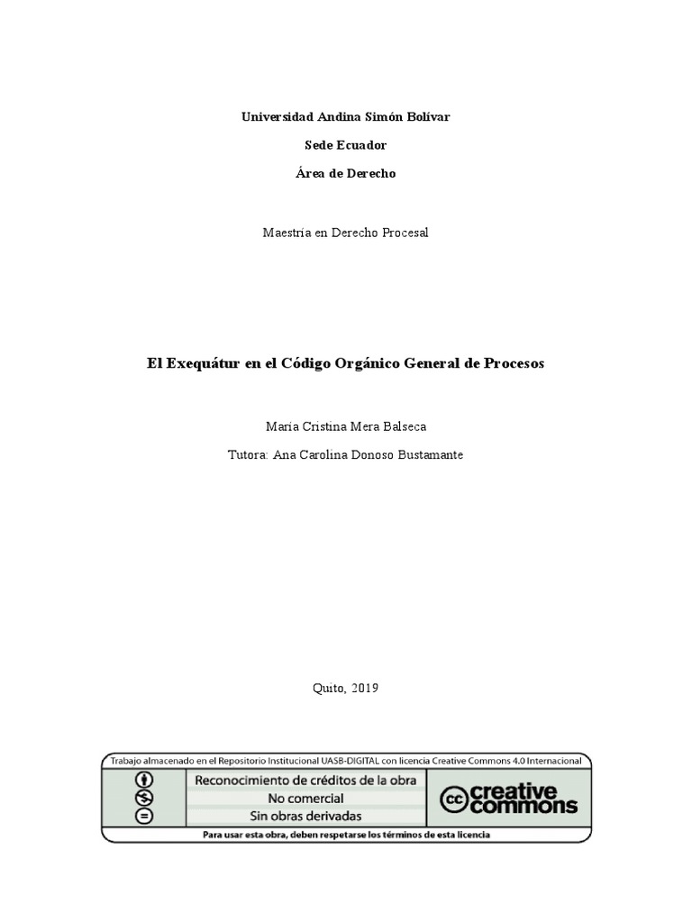 El Exequátur en el Derecho Ecuatoriano | PDF | Sentencia (ley) | Res ...