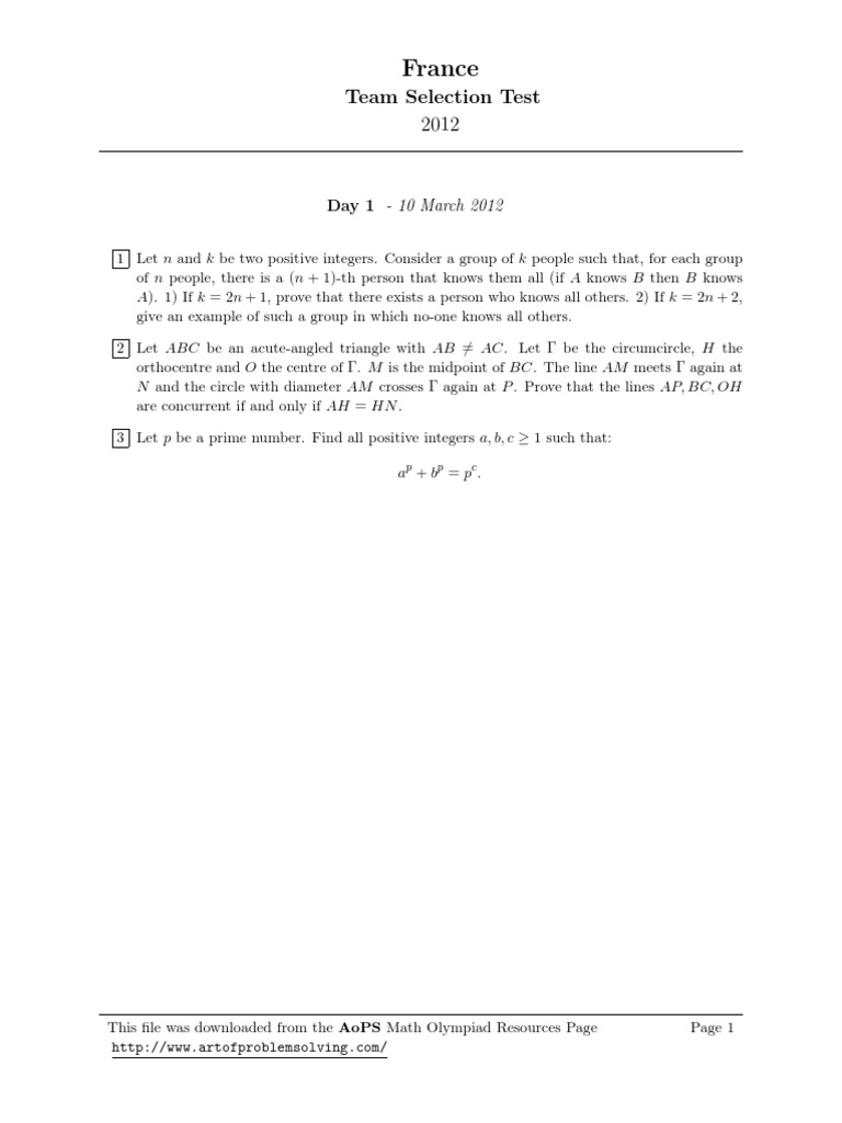 France Team - Selection - Test 2012 82 | PDF