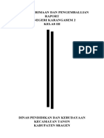 Buku Penerimaan Dan Pengemballian Raport Kelas