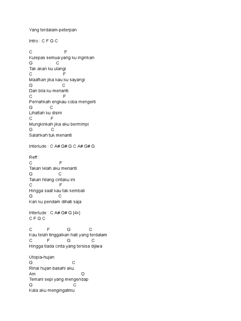 Chord Lagu Cinta dan Kehilangan | PDF