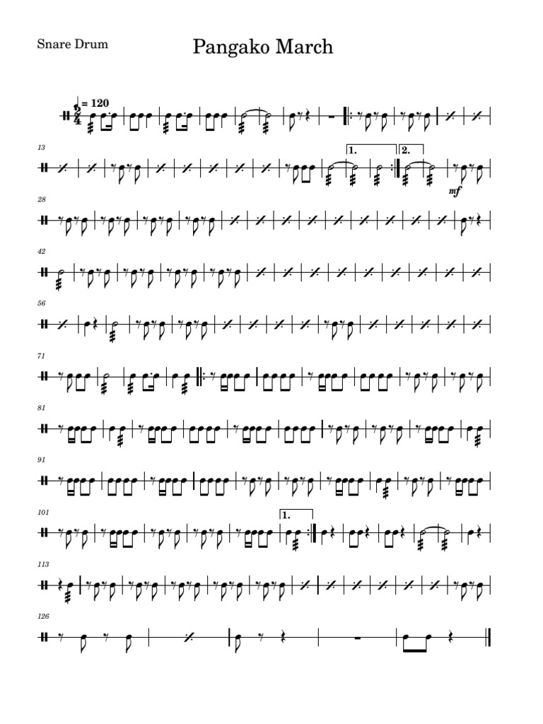 Pangako March-Snare Drum | PDF
