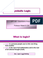 Symbolic Logic: CPT 120 Quantitative Analysis I
