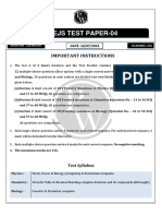 NSEJS Test 04 - Test Paper - PDF - (NSEJS 2023)