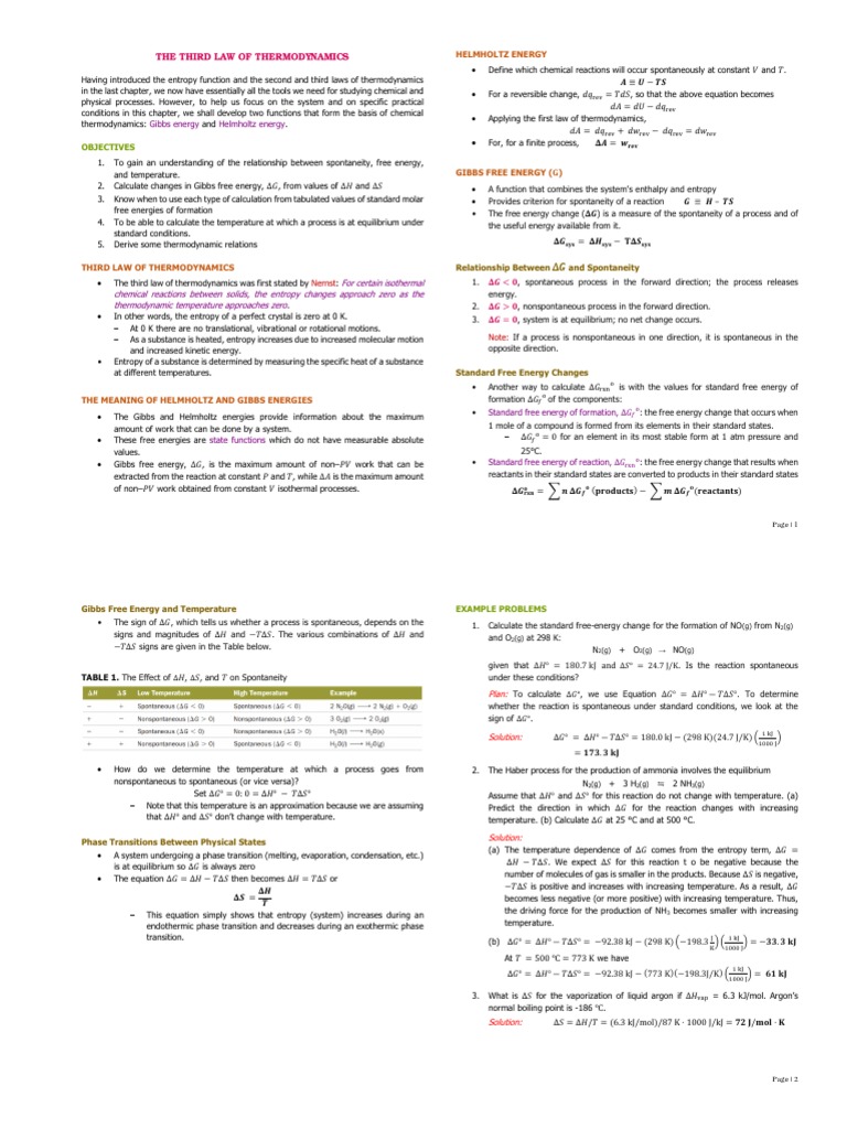 Understanding the Third Law of Thermodynamics | PDF | Gibbs Free Energy ...