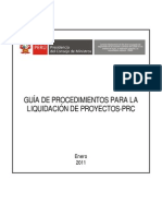 Guía liquidación proyectos PRC