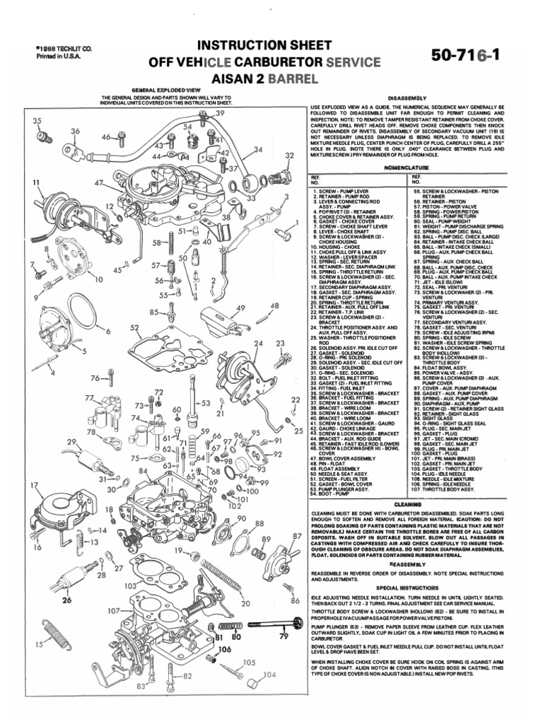 AISAN Carb Diagram Download Free PDF Carburetor Throttle