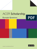 ACER Scholarships Example Questions 2017