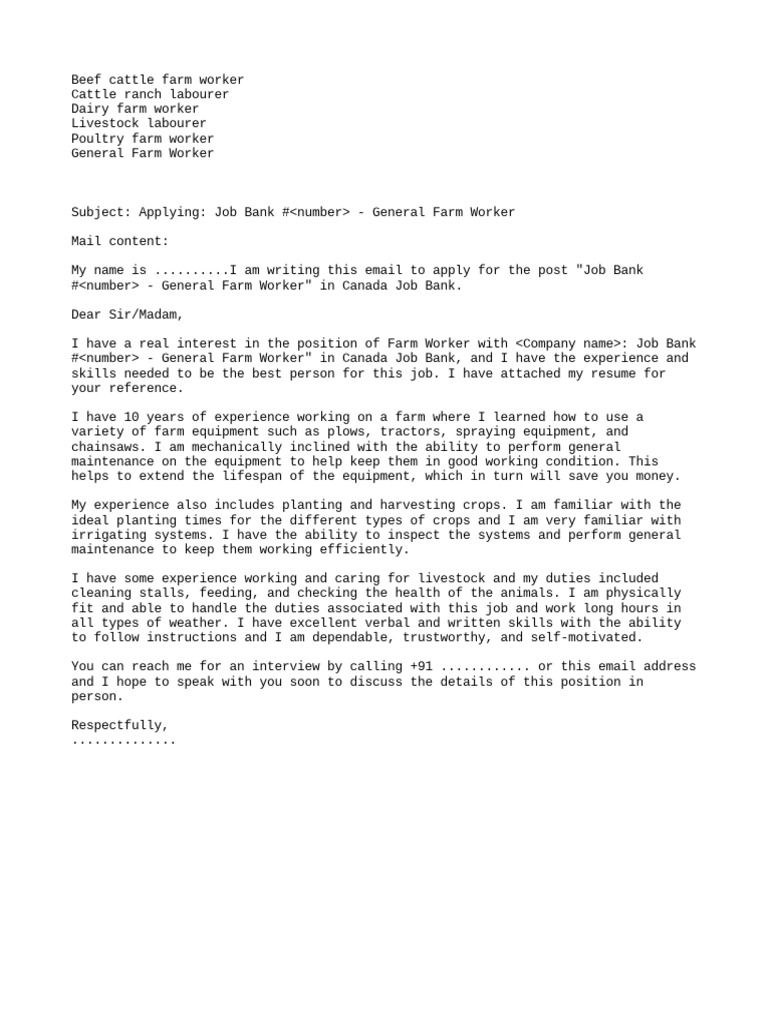 Beef Cattle Farm Worker PDF