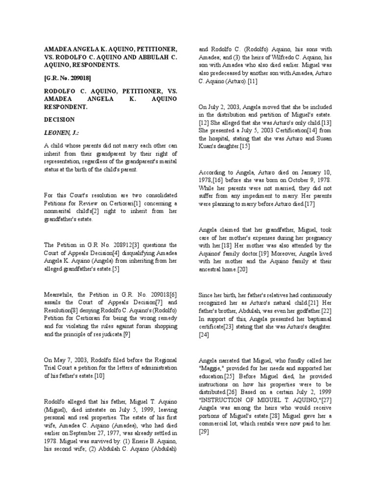 Amadea aquino vs aquino process pdf