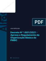 Decreto #1.601/2021 - Aprova o Regulamento Da Organização Básica Da PMSC