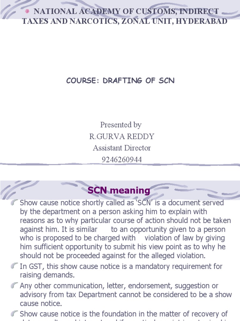 GST Show Cause Notice Drafting Guide | PDF