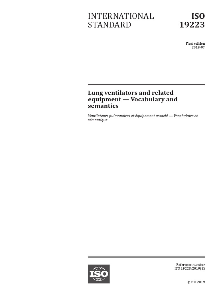 Iso 19223 2019 | PDF | Lung | Respiratory System