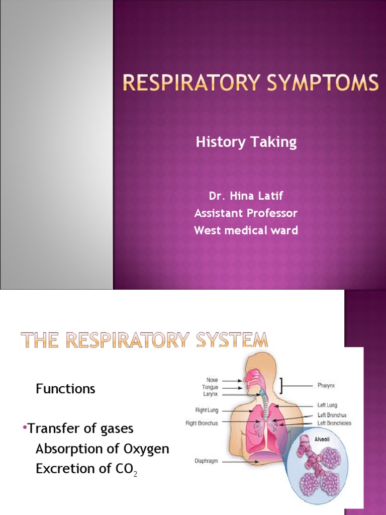 Symptoms of Respiratory Disease PPT New PDF
