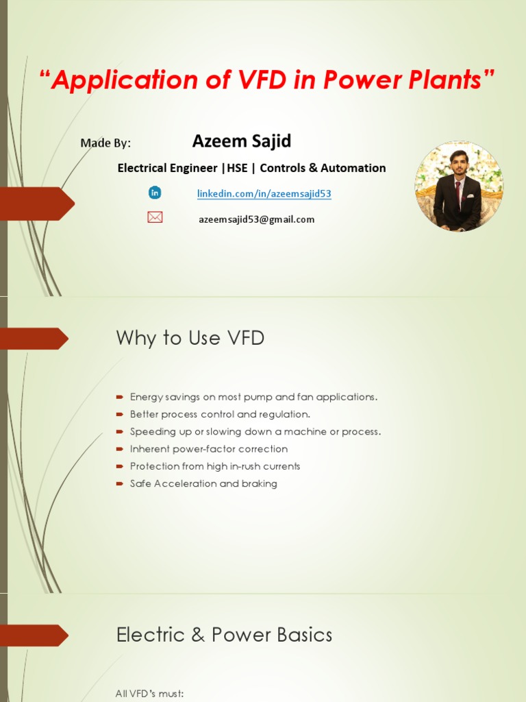 VFD Applications in Power Plants | PDF | Power Inverter | Electric Motor