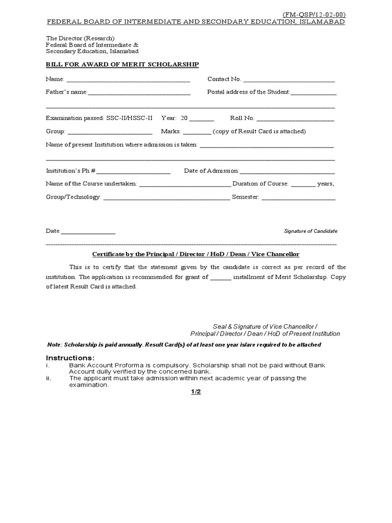 NATIONAL MERIT SCHOLARSHIP APPLICATION FORM visual data 3