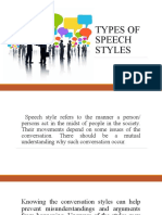 Types of Speech Styles