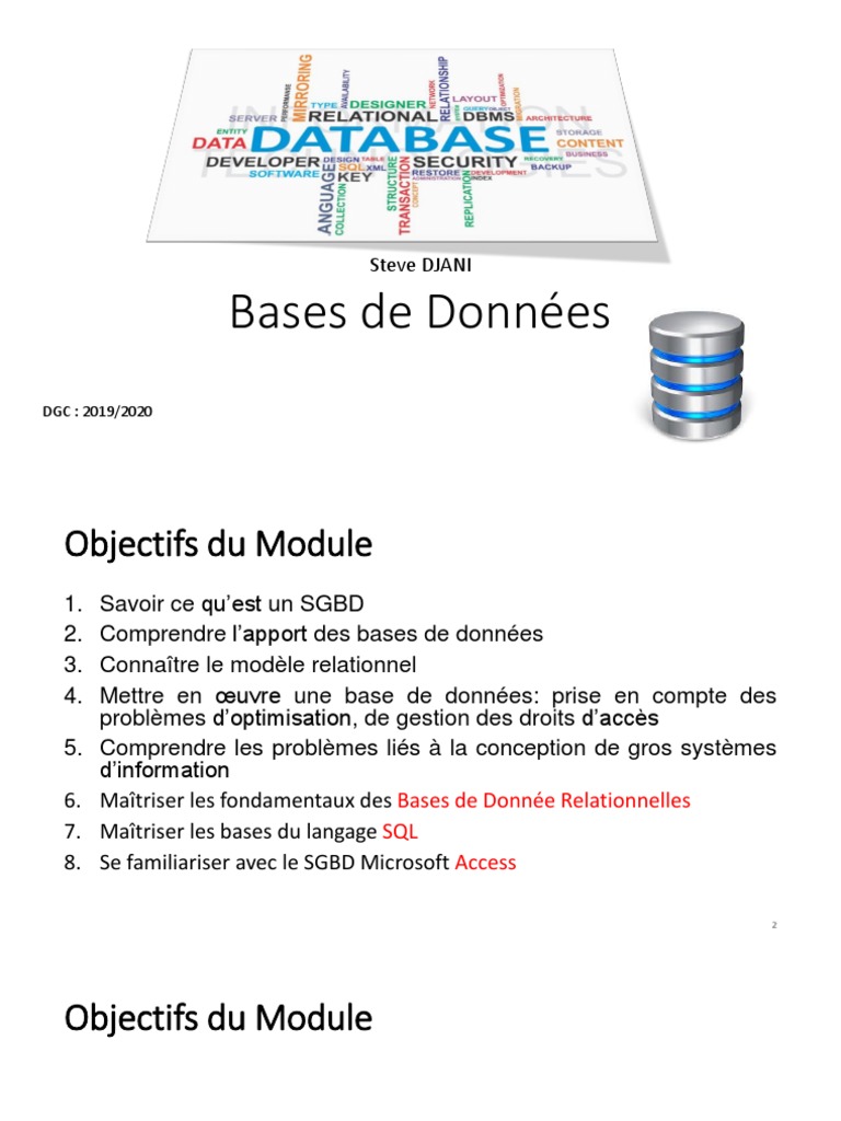 Introduction aux Bases de Données | PDF | Bases de données | Base de ...
