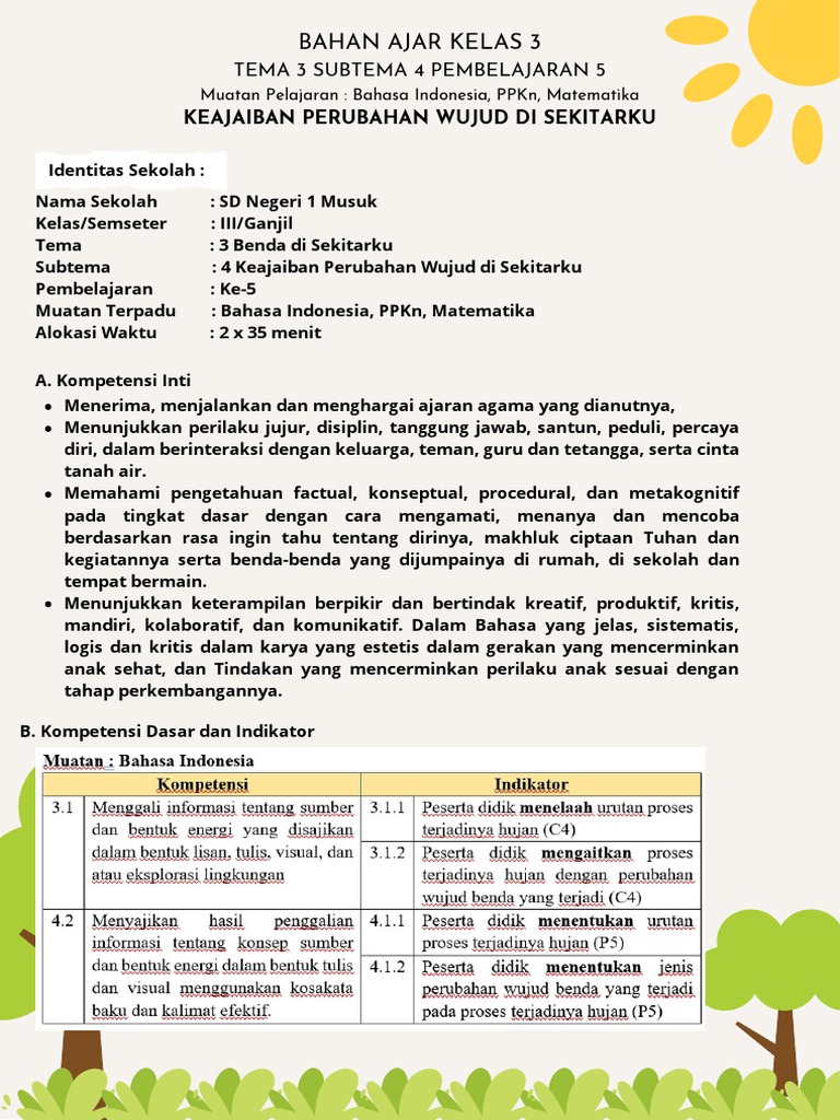 Bahan Ajar Kelas 3 Tema 3 Subtema 4 Pembelajaran 5 Pdf
