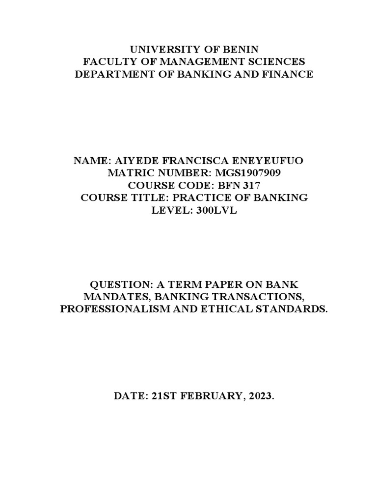 317 Assignment Pdf Banks Cash