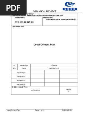 3.2Local Content Plan Reviewed