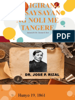 Rizal at Kasaysayan NG Noli Me Tangere