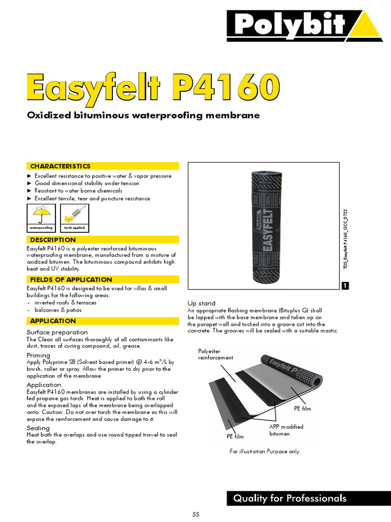 Easyfelt P4160 Waterproofing Membrane | PDF | Concrete | Secondary ...