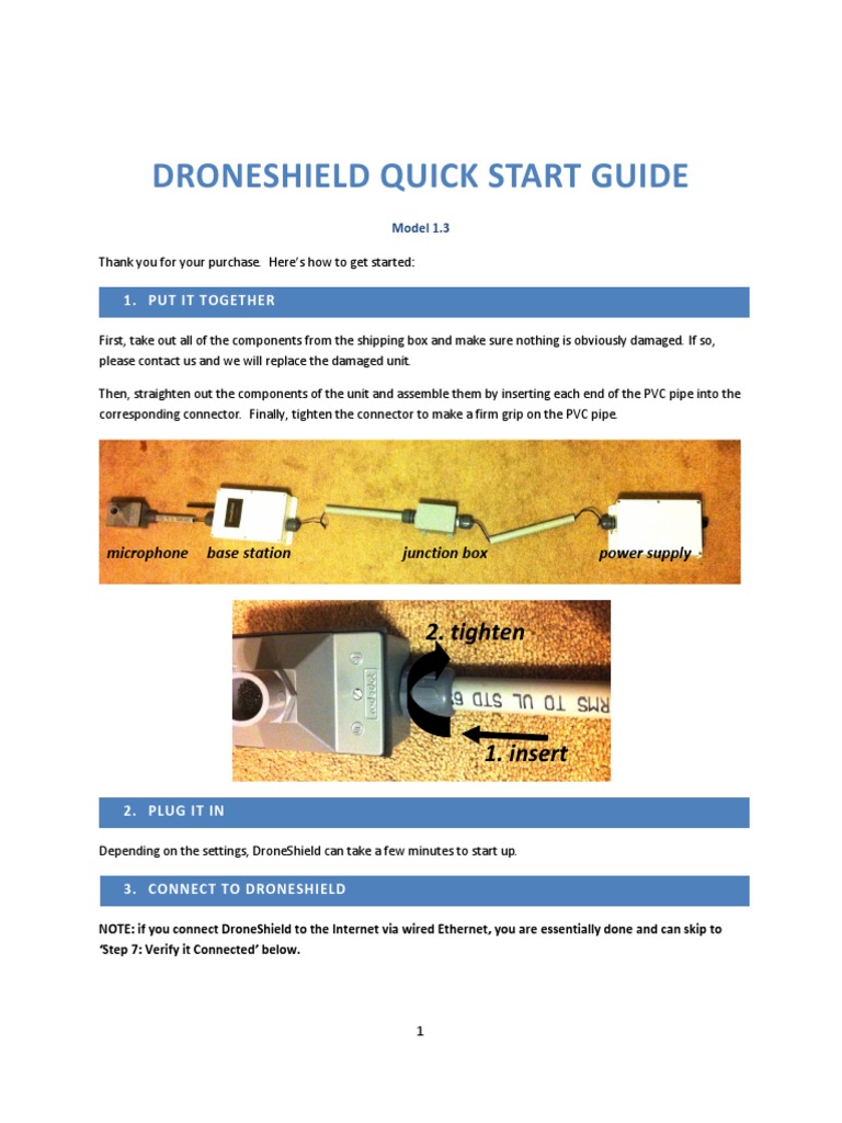 DroneShield Quick Start Setup Guide | PDF | Wi Fi | Electrical Connector