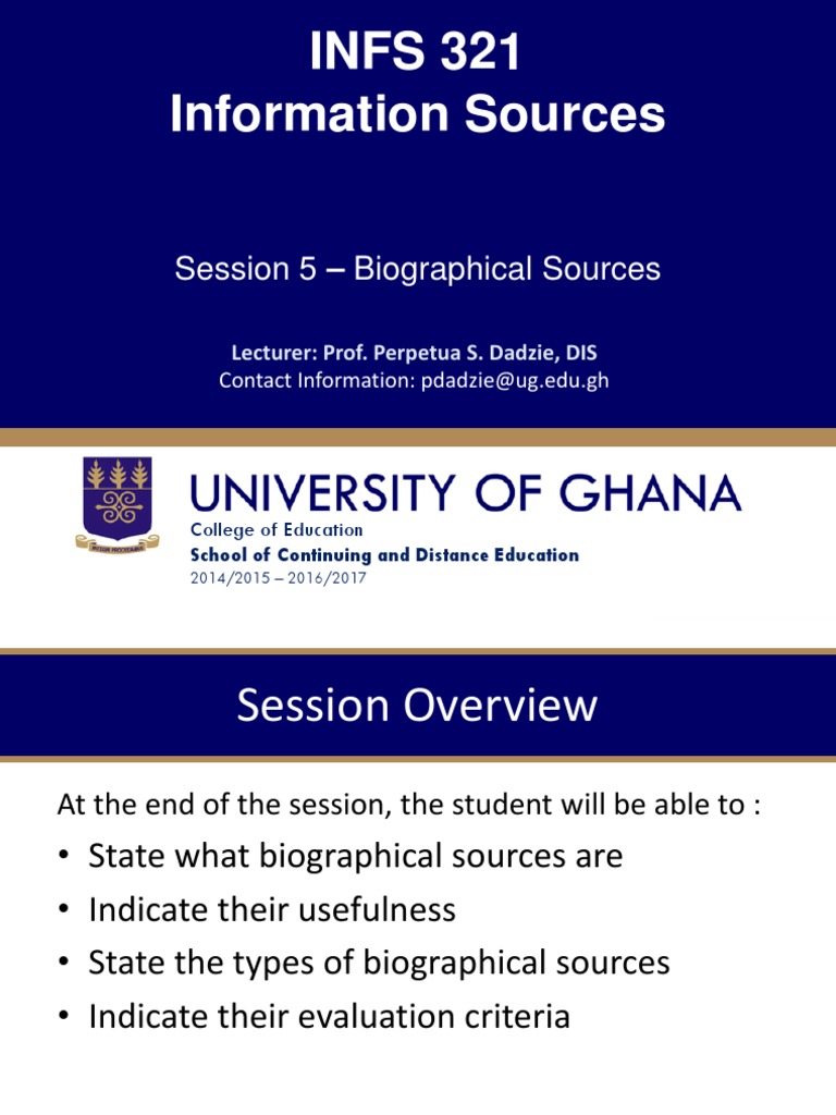 INFS 321 Session Slide 5 Biographical Sources | PDF | Biography | Libraries