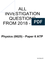 Physics ATP - All Investigation Questions 2018-2023