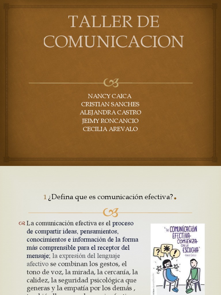 Taller sobre Comunicación Efectiva | PDF | Crecimiento personal y ...