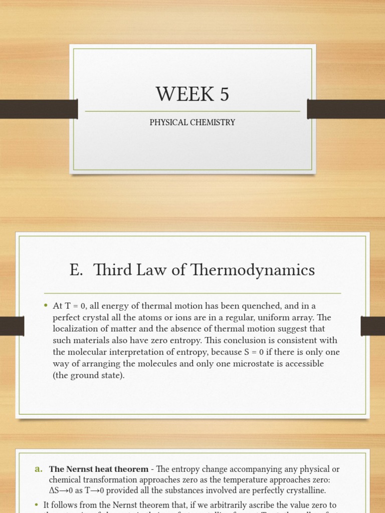 W05 Third Law of Thermodynamics | PDF
