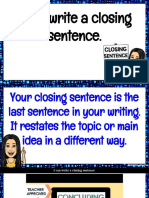 Writing Closing Sentence