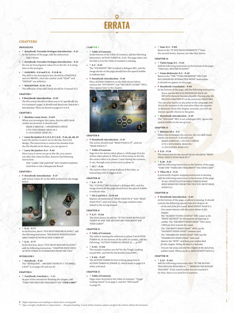 VTMC Errata | PDF