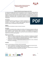 Modelo Descriptivo Curso Evaluación Financiera de Proyectos - Certificado Gestión y Dirección Financiera