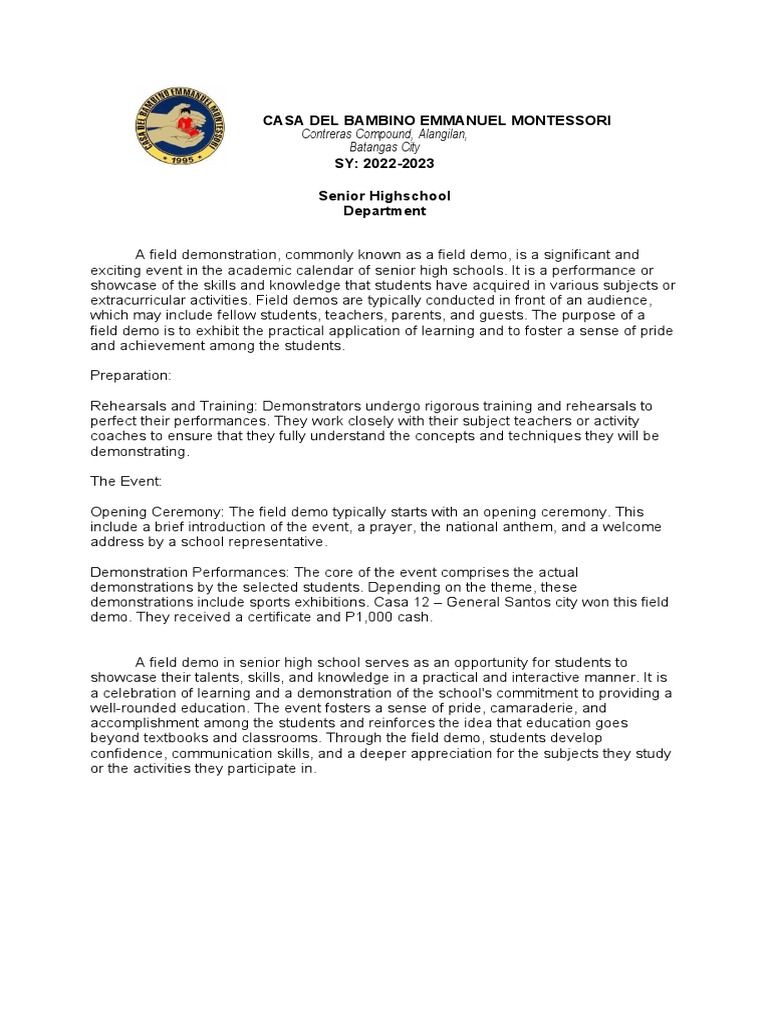 Field Demo Narrative PDF