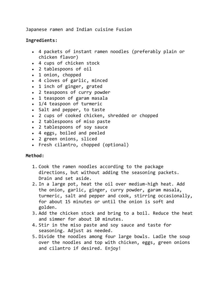 Masala Ramen Recipe Guide | PDF | Ramen | Tofu