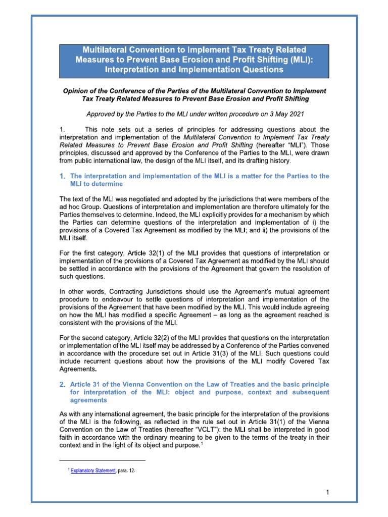 MLI - Interpretation and Implementation | PDF