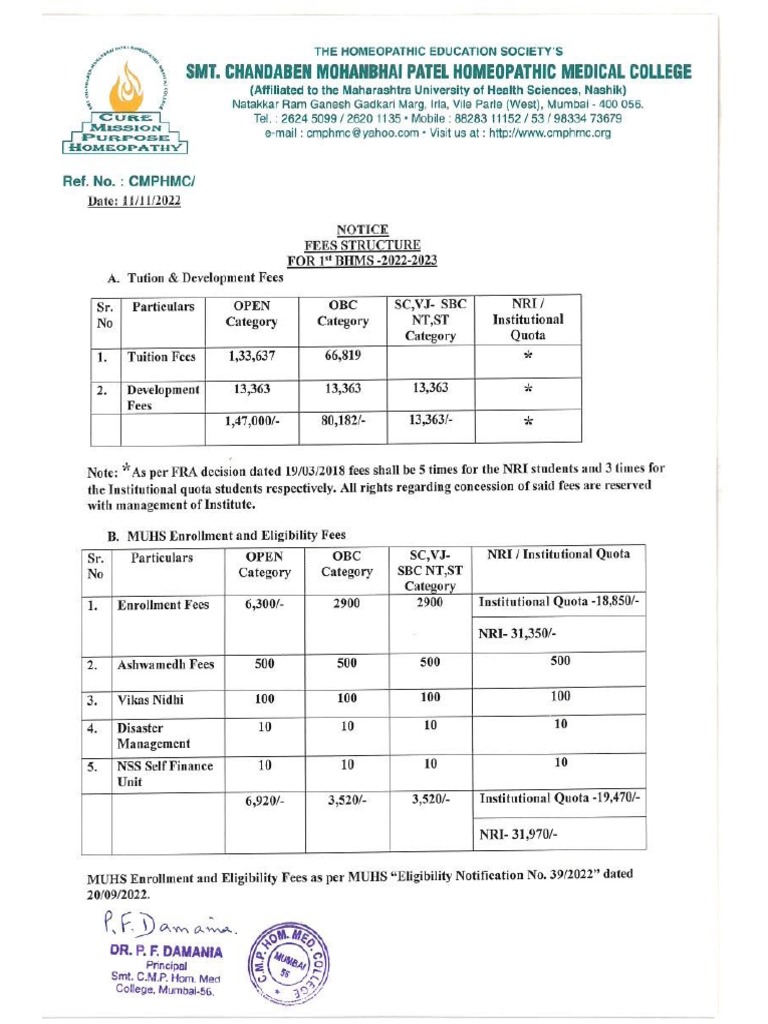 Fees Structure 202223 PDF
