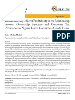 The Moderating Effect of Profitability On The Relationship Between Ownership Structure and Corporate Tax Avoidance in Nigeria List