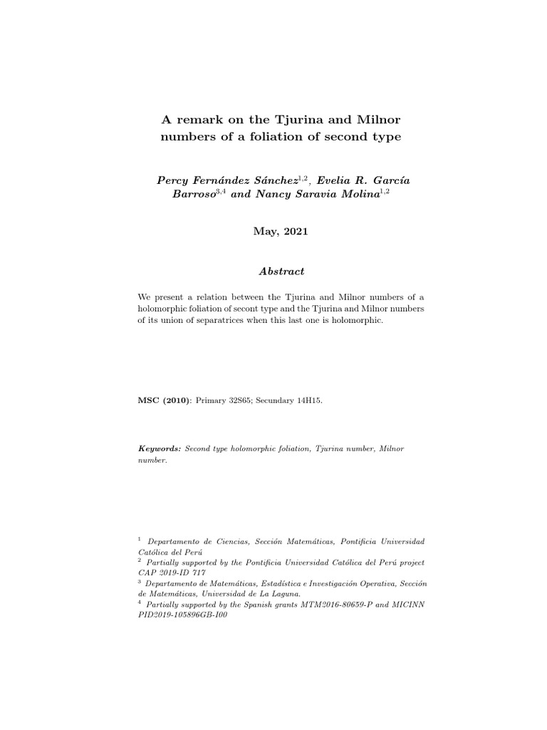 A remark on the tjurina and milnor numbers of a foliation of second