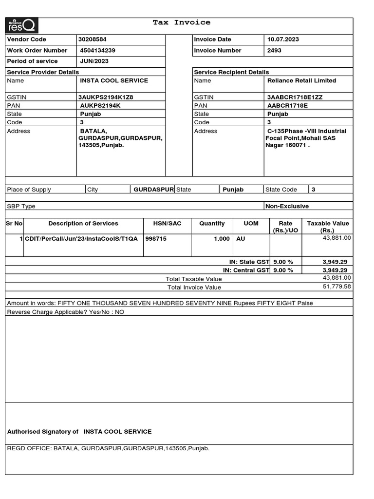 Tax Invoice | PDF